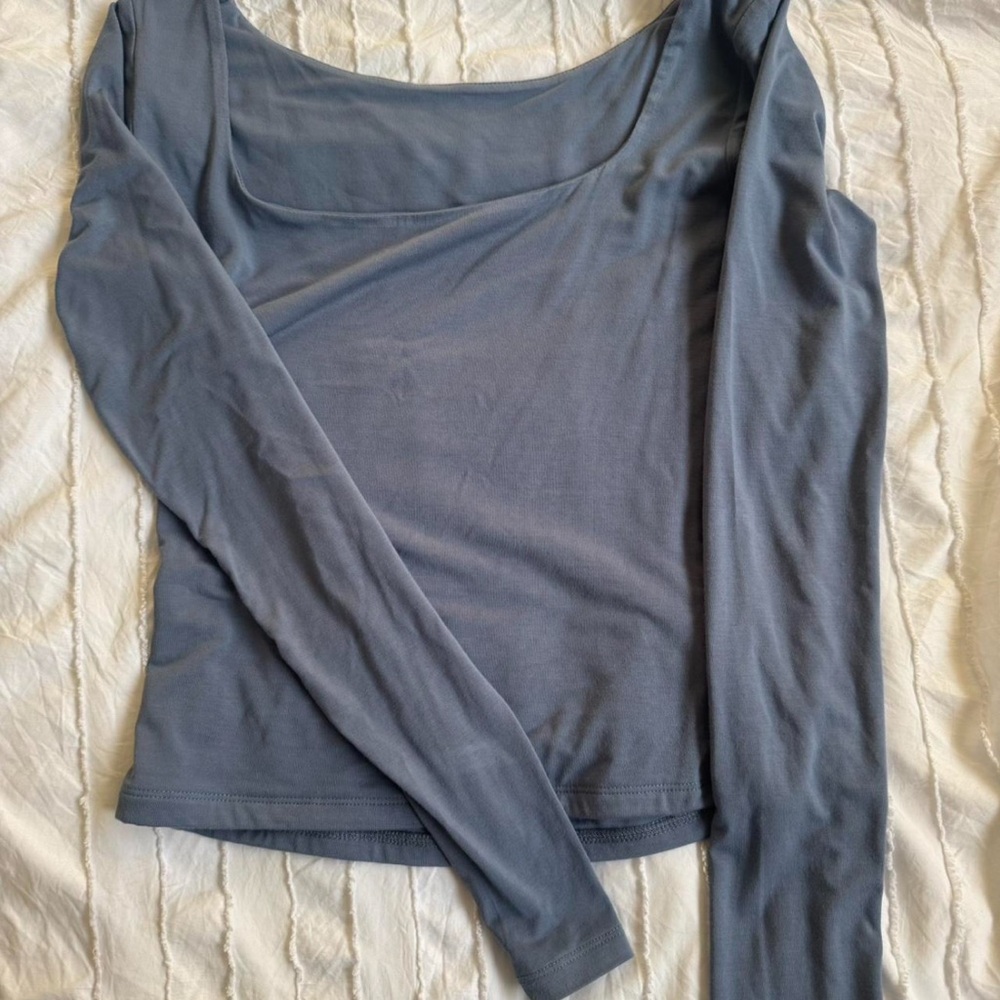 Target Gray Asymmetrical Long Sleeve Blouse
